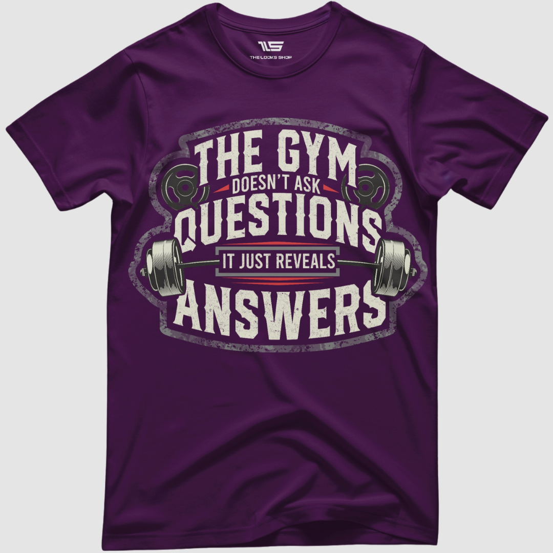 The GYM Doesn't Ask Questions - Classic Crew Tshirt
