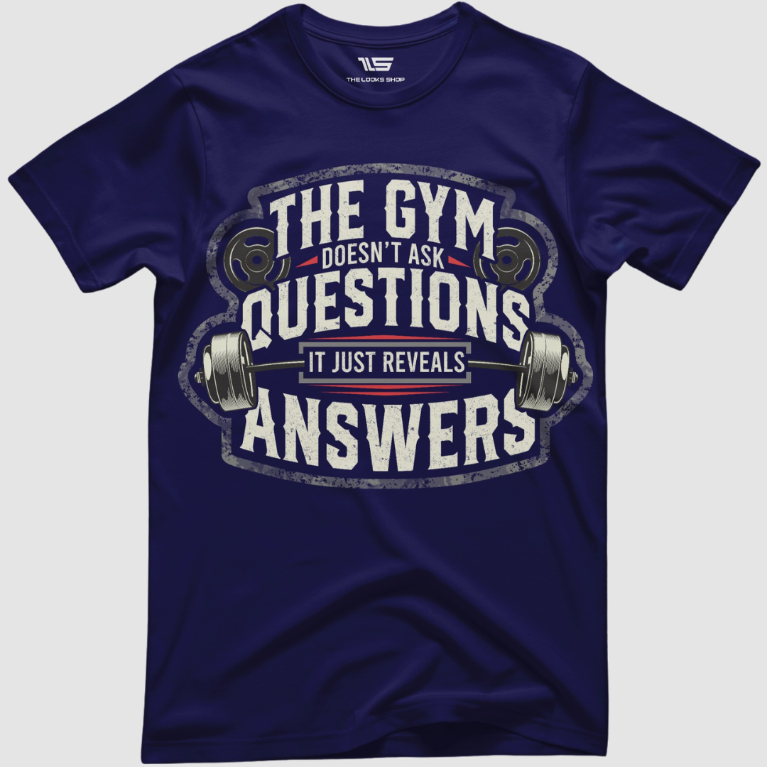 The GYM Doesn't Ask Questions - Classic Crew Tshirt