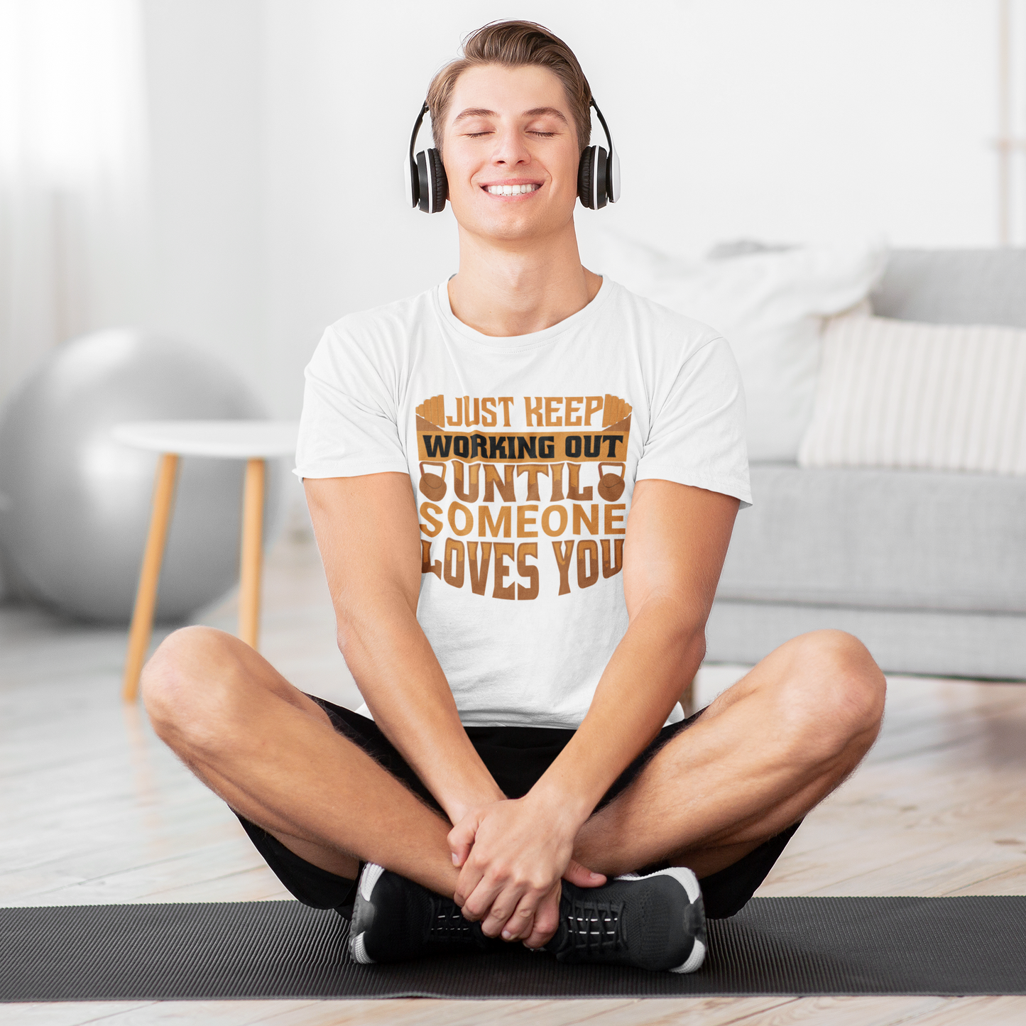 Just Keep Working Out Until Someone Loves You - Men's Crew Neck Tshirt