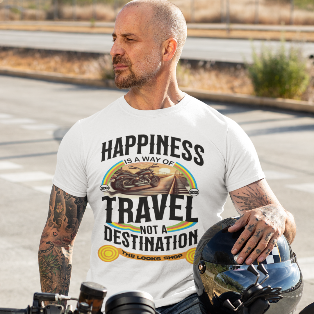 Happiness Is A Way Of Travel Not A Destination - Classic Crew Tshirt