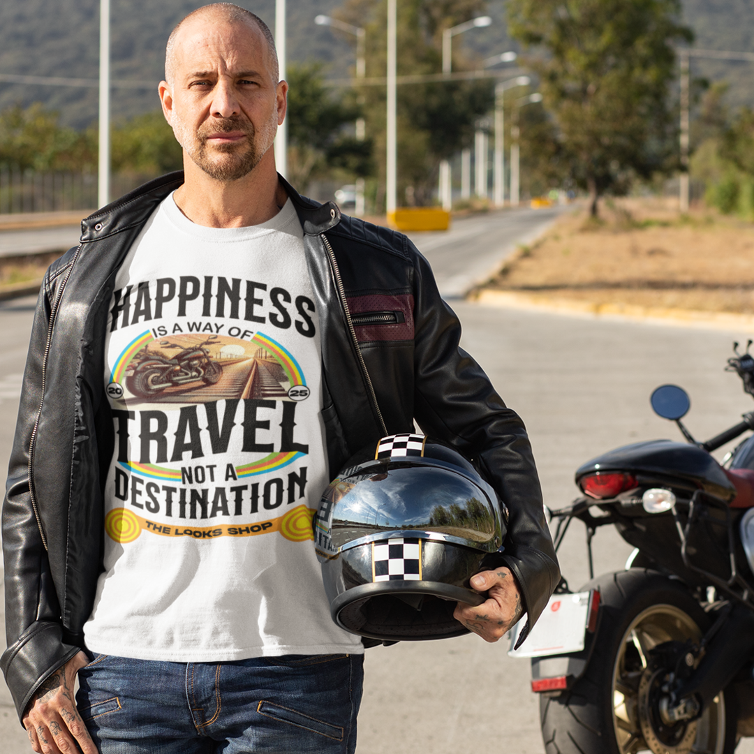 Happiness Is A Way Of Travel Not A Destination - Classic Crew Tshirt
