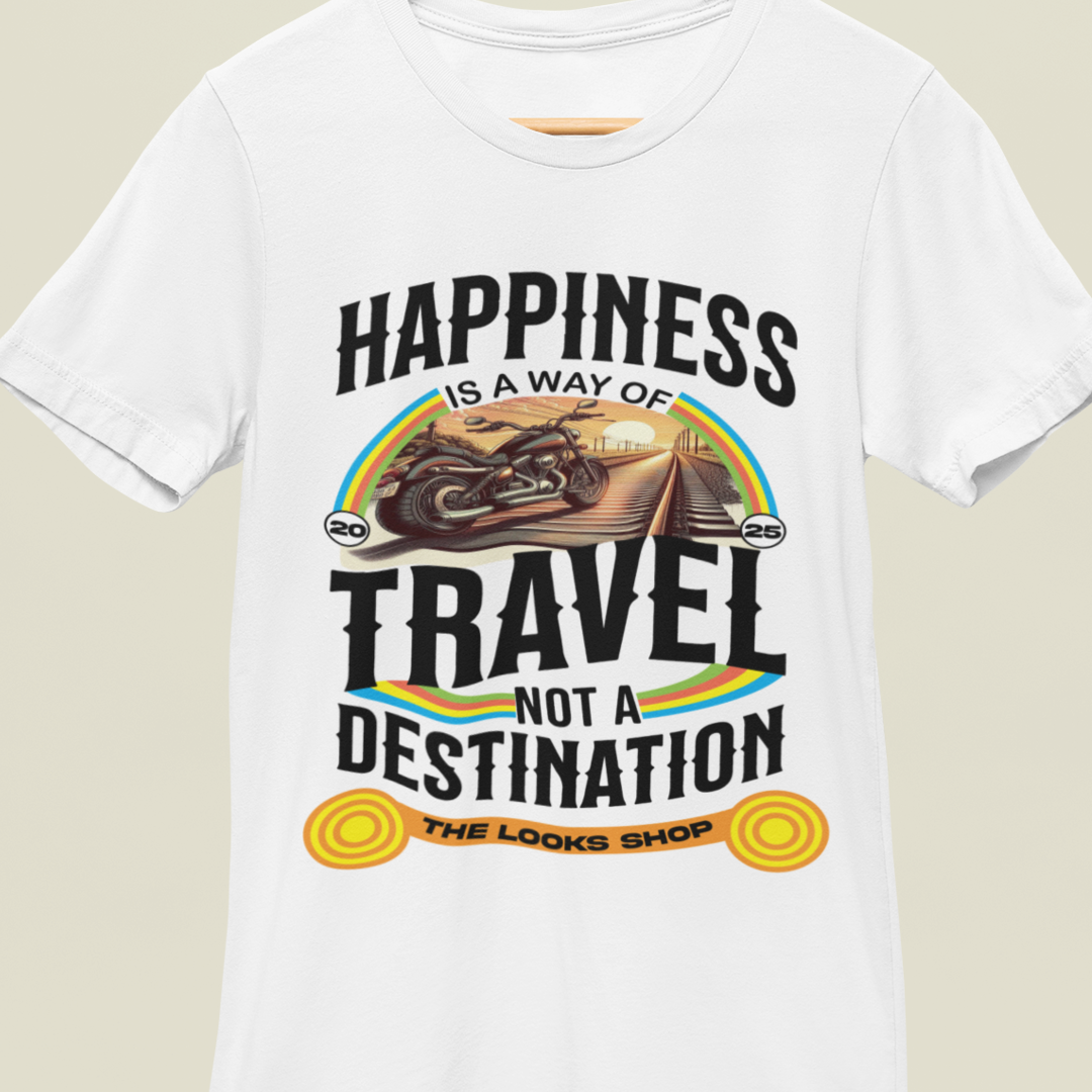 Happiness Is A Way Of Travel Not A Destination - Classic Crew Tshirt