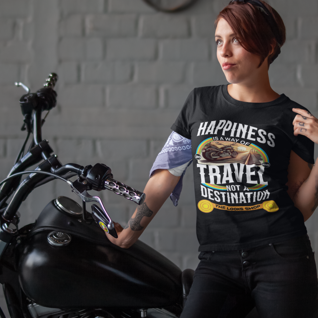 Happiness Is A Way Of Travel Not A Destination - Women's Crew Tshirt
