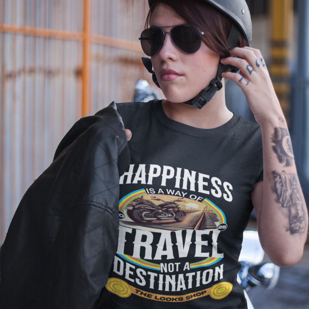 Happiness Is A Way Of Travel Not A Destination - Women's Crew Tshirt